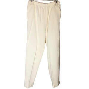 David Dart knit wear pants white elastic waist pockets cotton small waist 28" ri